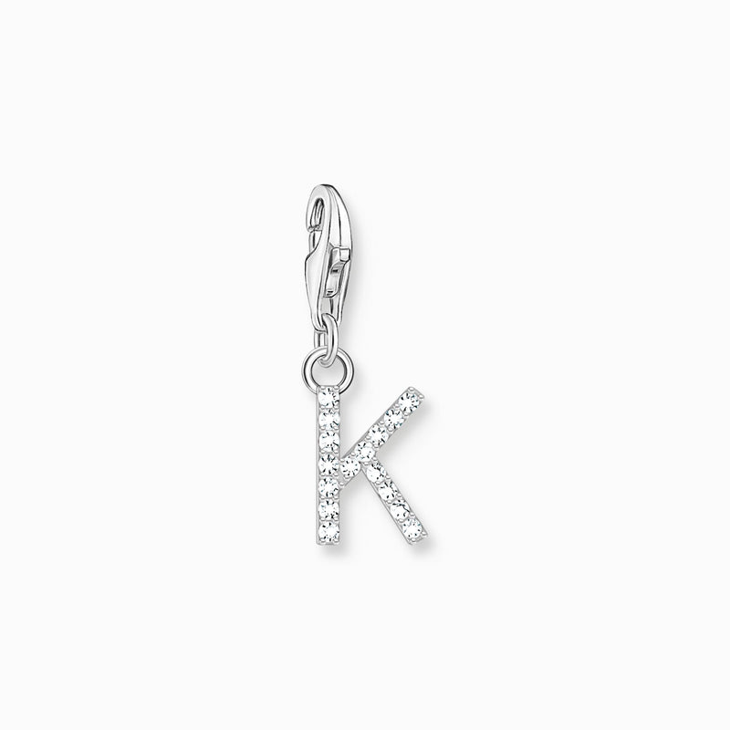 Thomas Sabo Charm pendant letter K with white stones silver 1950-051-14