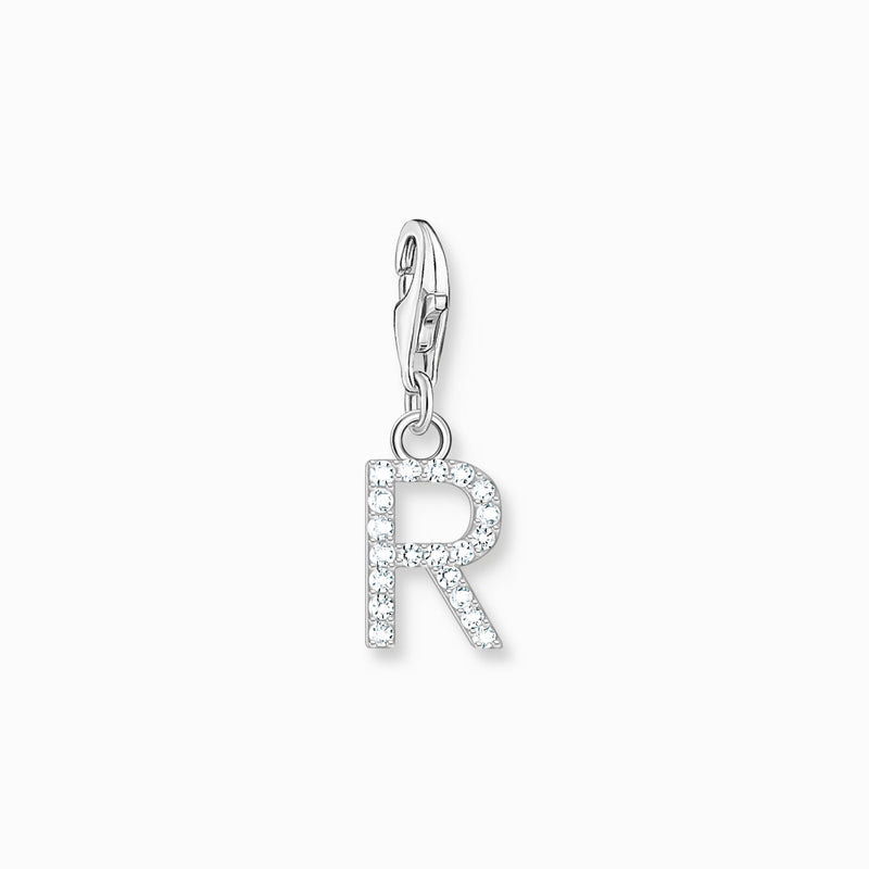 Thomas Sabo Charm pendant letter R with white stones silver 1955-051-14