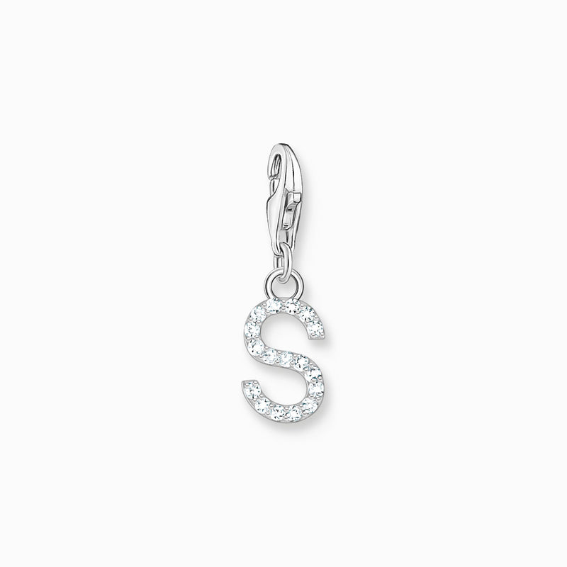 Thomas Sabo Charm pendant letter S with white stones silver 1956-051-14