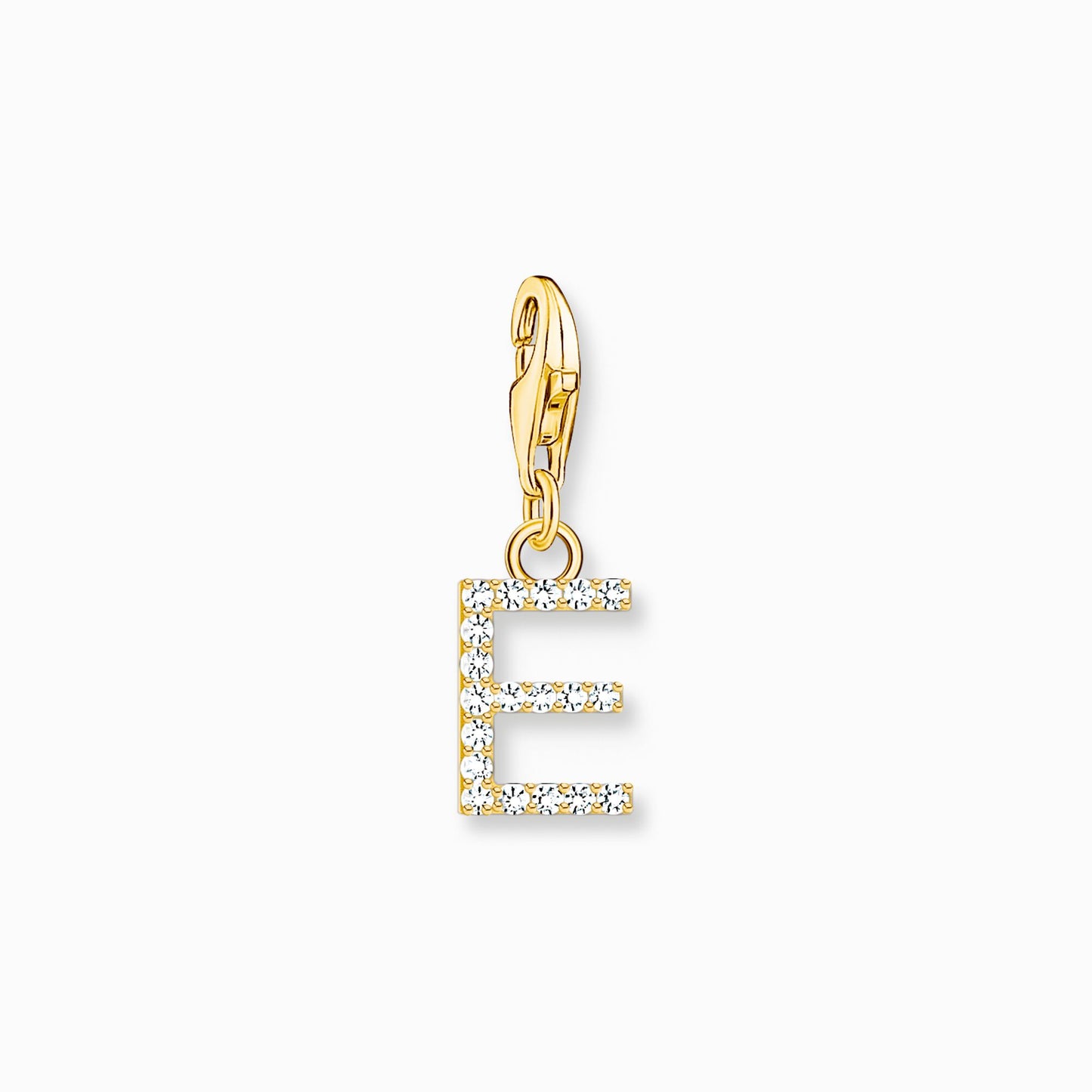 Thomas Sabo Charm pendant letter E with white stones gold plated 1968-414-14