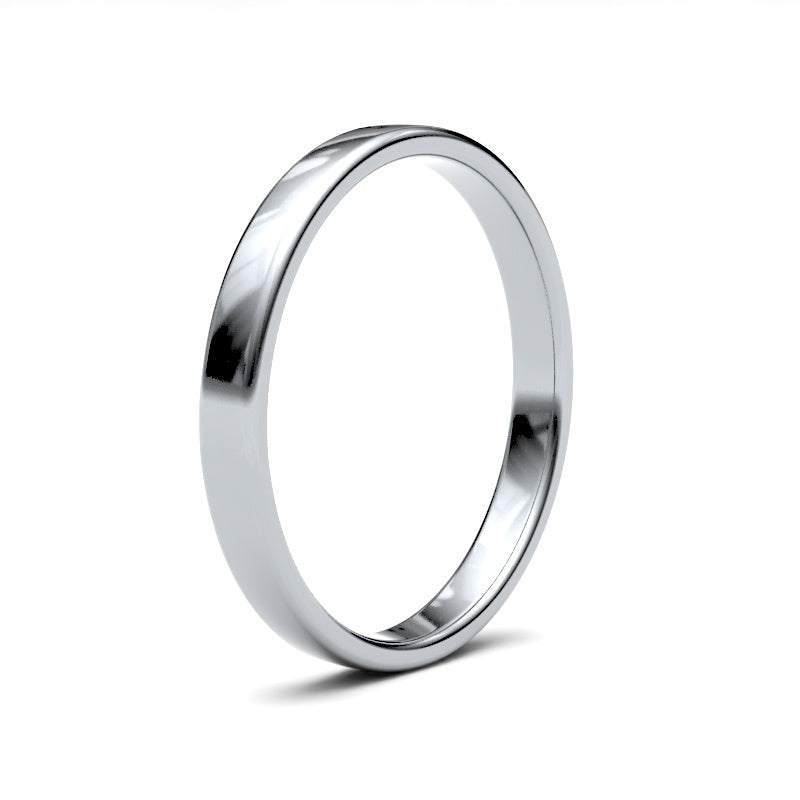 18ct White Gold 2.5mm Soft Court Wedding Ring 2.5LLS-18W