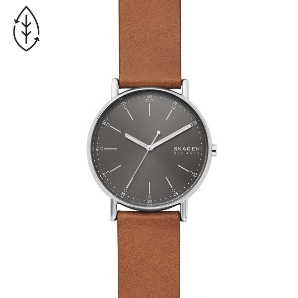 Skagen Brown Leather strap Grey Dial Watch SKW6578