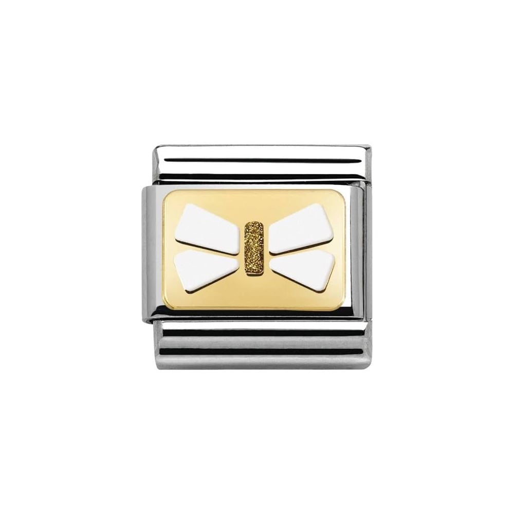NOMINATION CLASSIC Gold Elegance White Bow Charm 030280/41