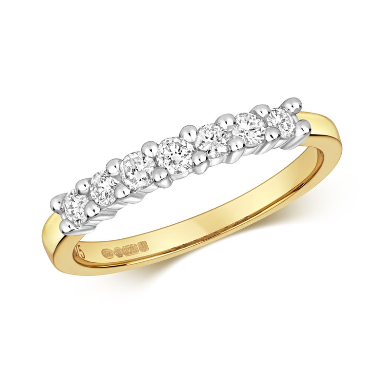 9ct Gold Claw Set Diamond Half Eternity Ring