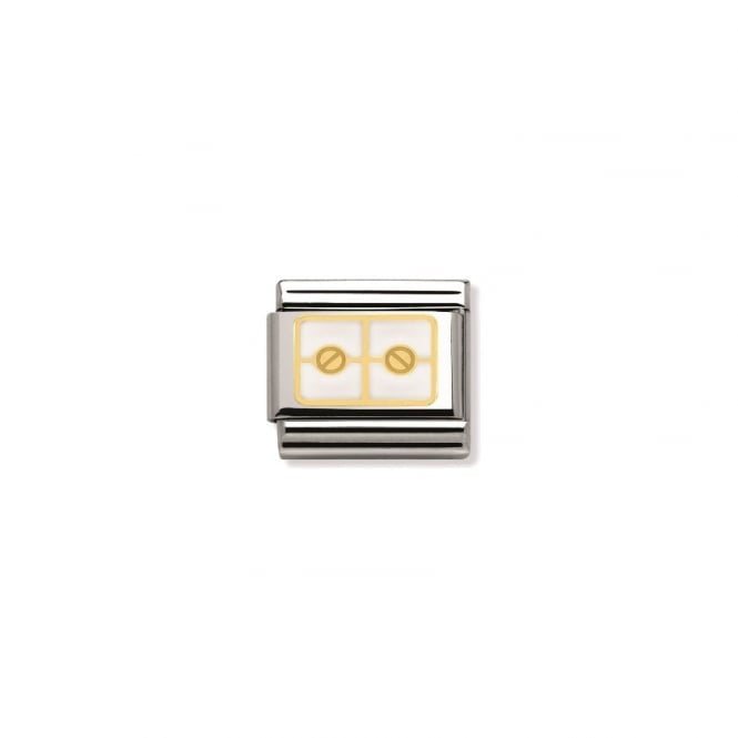 NOMINATION Composable Gold Screws White Plaque Link  030280/18