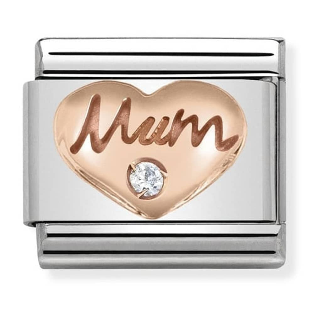 NOMINATION Rose Gold Mum Charm CZ 430305-10