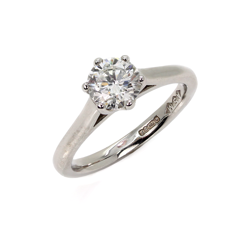 18ct White Gold Solitaire Diamond Ring ASM1435