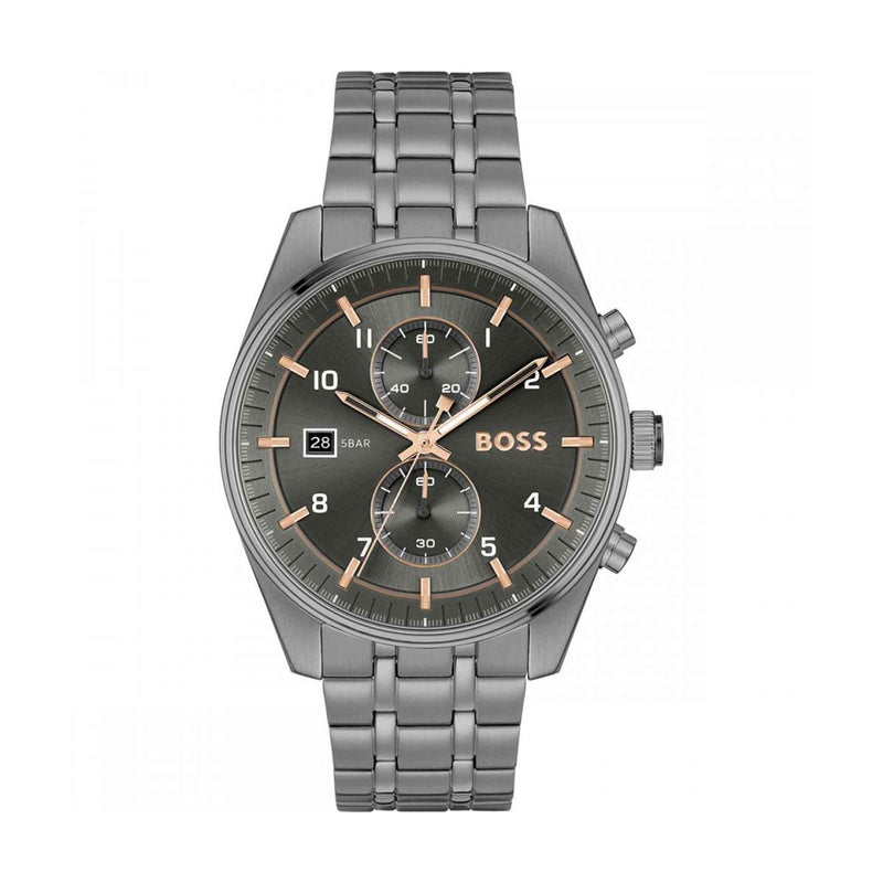 BOSS Gents Skytraveller Watch Grey Steel Bracelet 1514153