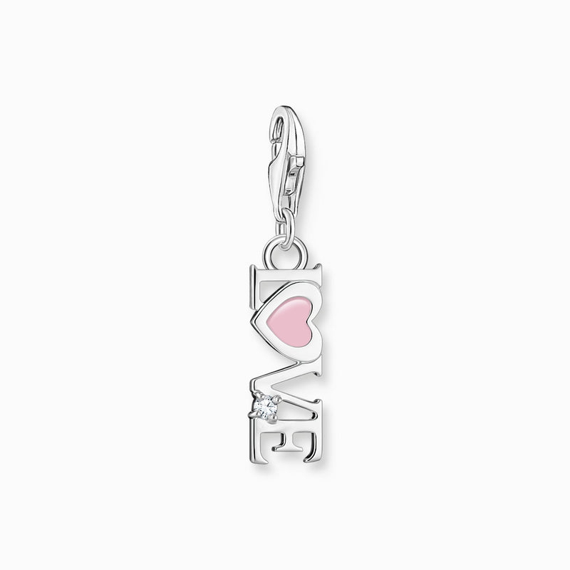 Thomas Sabo Charm pendant Love with pink heart and stone silver 2011-041-9