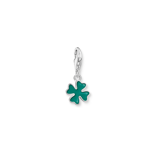 Thomas Sabo charm pendant Green Cloverleaf silver 2017-007-34