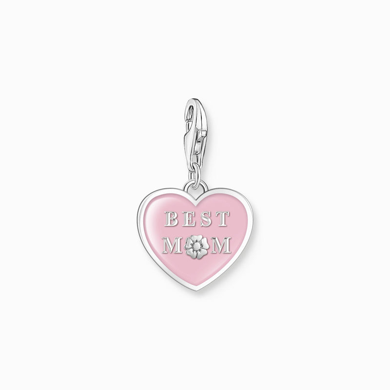 Thomas Sabo Charm pendant pink heart with Best Mom silver 2021-007-9