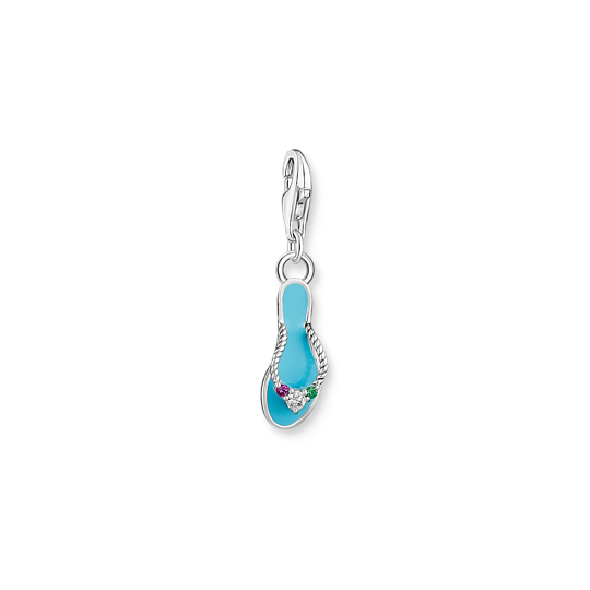 Thomas Sabo charm pendant Turquoise Flip Flop with colourful stones silver 2025-914-7