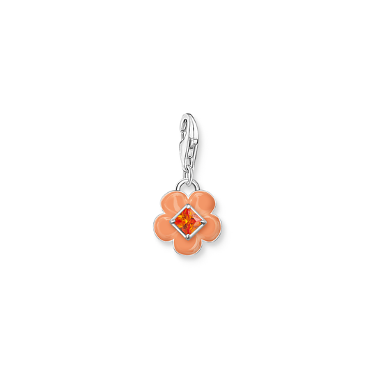 Thomas Sabo charm pendant Flower with Orange stone silver 2029-041-8