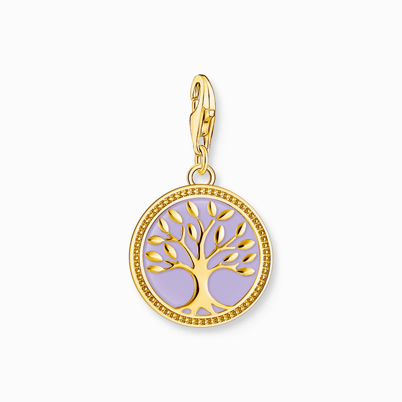 Thomas Sabo Violet Tree of Life Yellow Gold Plated Charm 2035-427-13