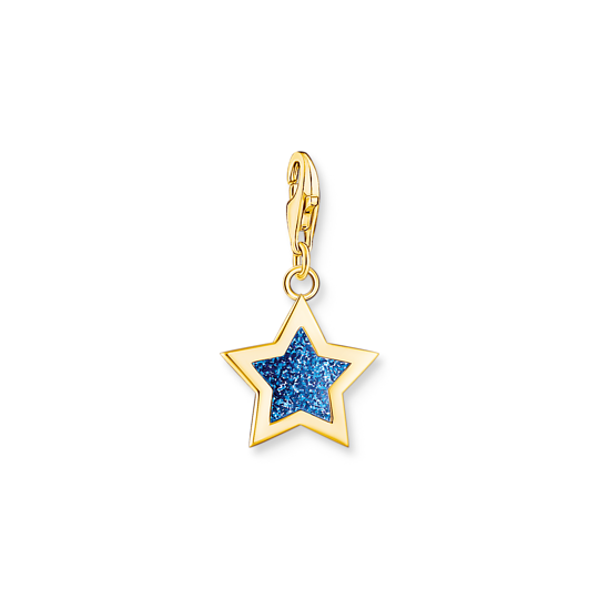 Thomas Sabo Gold Plated Star Charm Dark Blue 2056-427-32