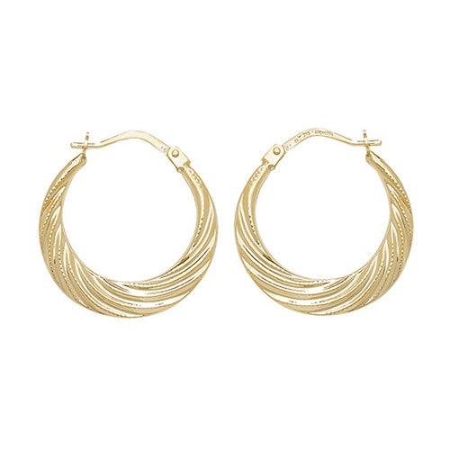 9ct Yellow Gold Creole Earrings