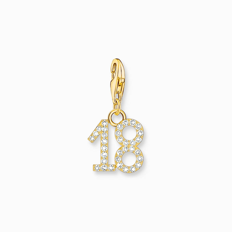 Thomas Sabo Gold Plated CZ 18 Charm 2139-414-39