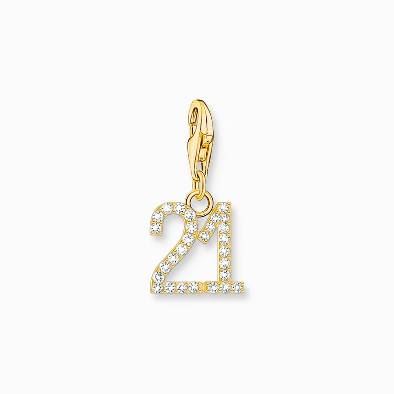 Thomas Sabo Gold Plated CZ 21 Charm 2140-414-39