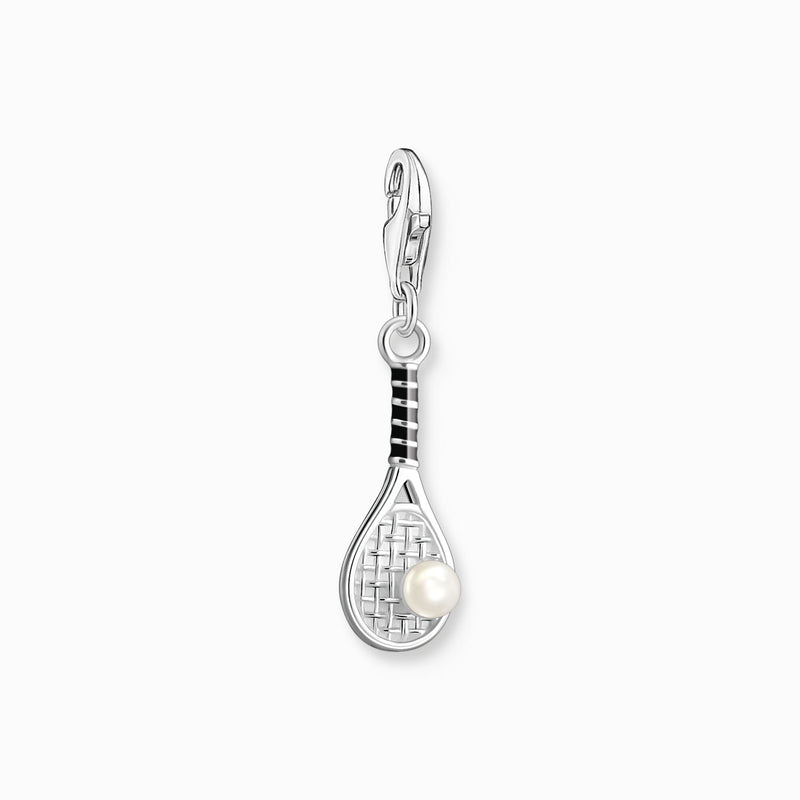 Thomas Sabo Silver Tennis Racket with Freshwater Pearl Charm 2173-158-21