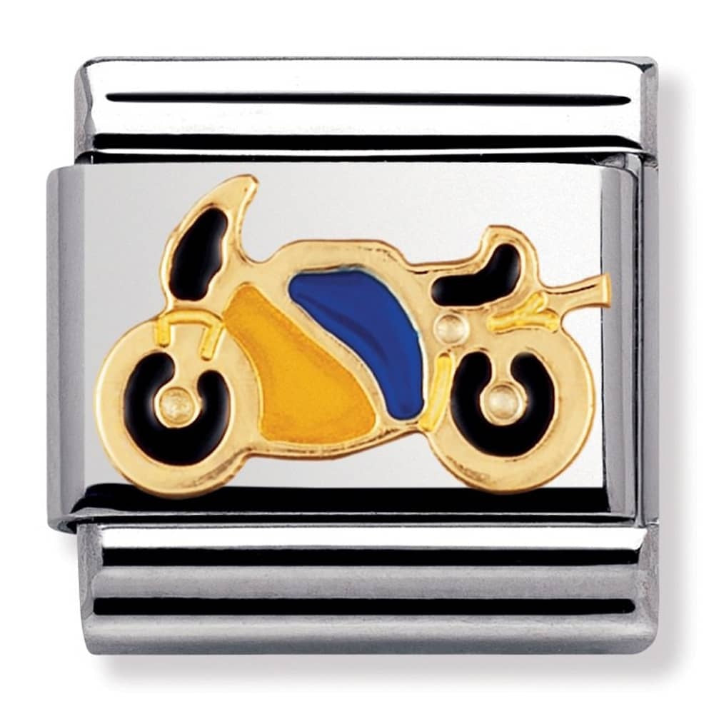 NOMINATION Enamel Yellow Blue Motorbike Charm 030203-40