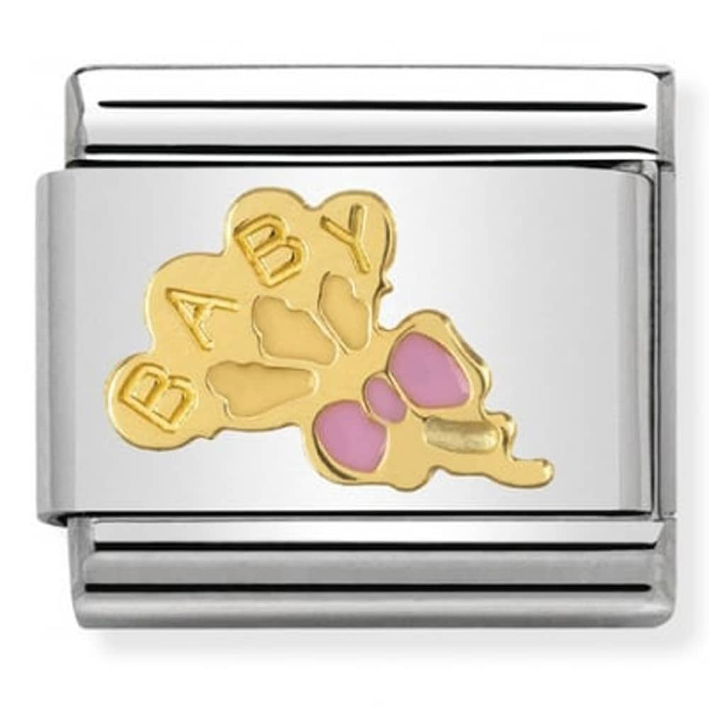NOMINATION CLASSIC Gold Daily Life Pink Baby Balloons Charm 030242/41