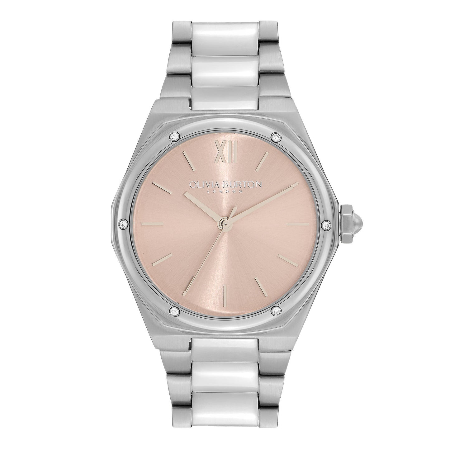 Olivia Burton 33mm Hexa Blush & Silver Bracelet Watch 24000071