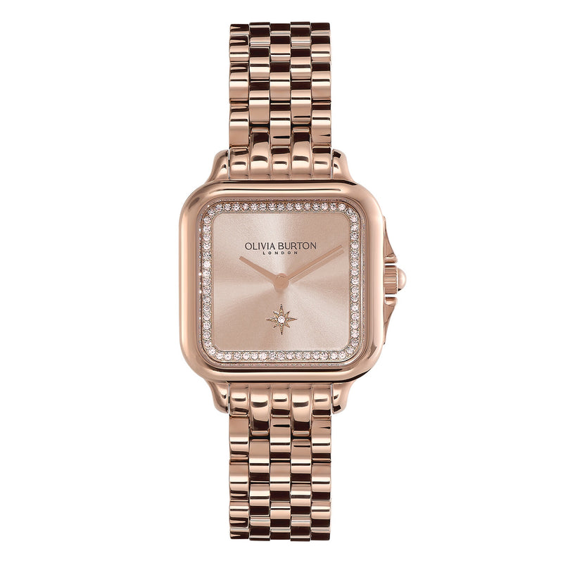 Olivia Burton Classic Grosvenor Blush & Carnation Gold Bracelet Watch 24000085