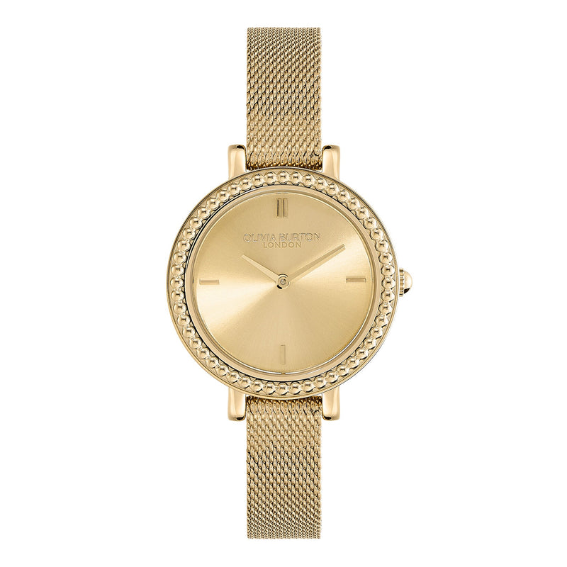 Olivia Burton Classic Vintage Bead Gold Mesh Watch 24000161