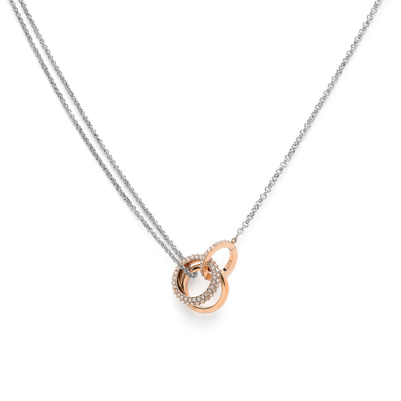 Olivia Burton Entwine Silver & Rose Gold Necklace 24100003