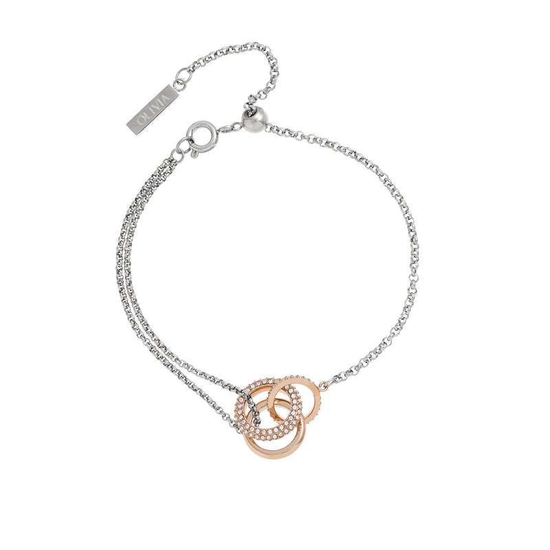Olivia Burton Entwine Silver & Rose Gold Bracelet 24100006