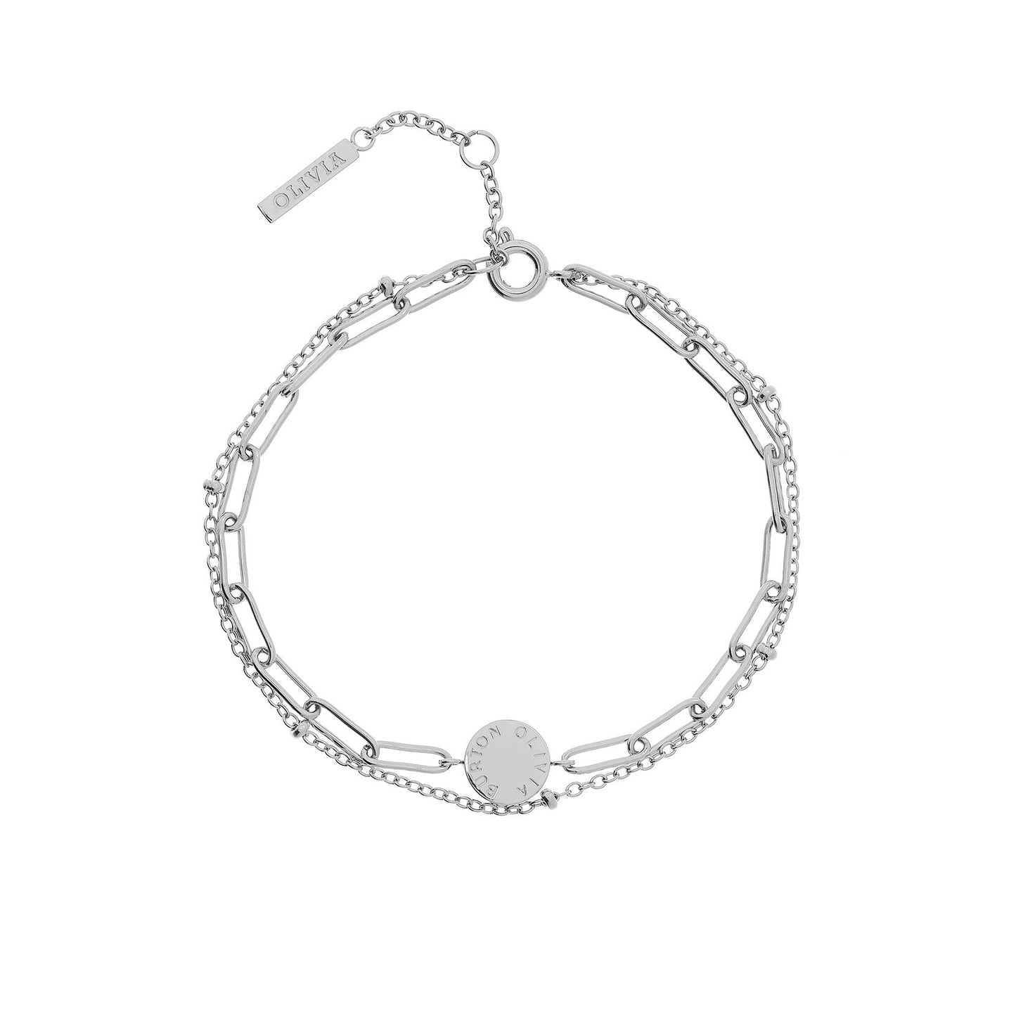 Olivia Burton Illusion Silver Stacking Bracelet 24100067