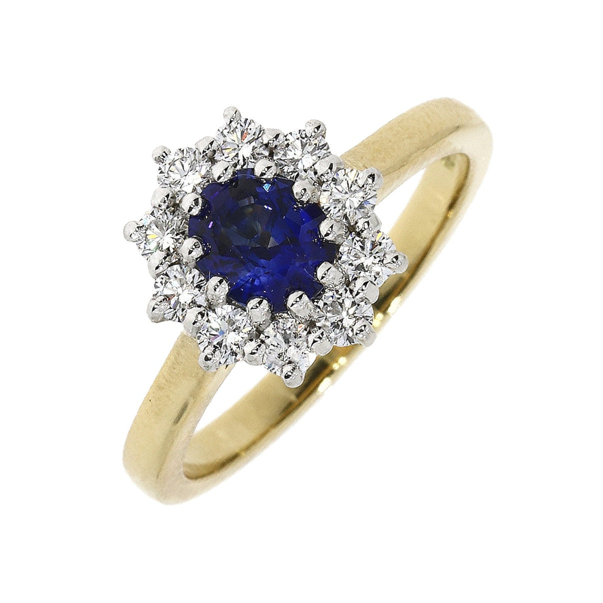18ct Gold Oval Sapphire & Diamond Ring 24141