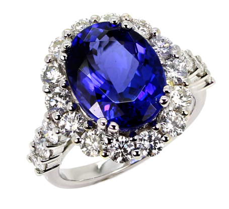 18ct White Gold Tanzanite & Diamond Ring TAN4892