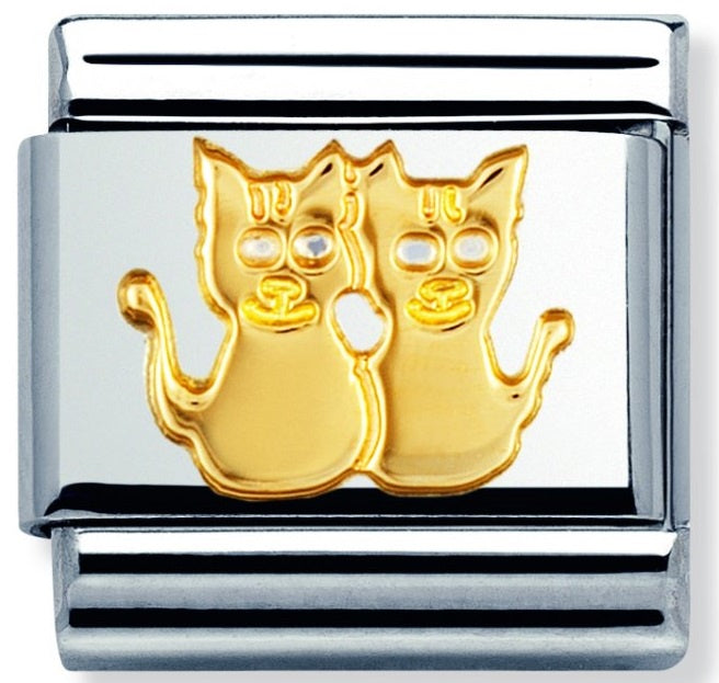 NOMINATION Gold Cats Charm 030112-13