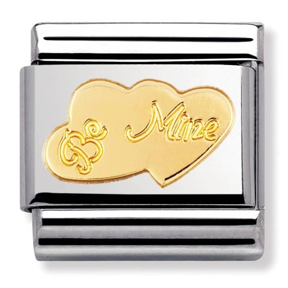 NOMINATION CLASSIC Gold Love Be Mine Double Heart Charm 030116/08