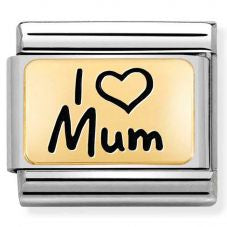 Nomination Charm (IC) in 750 Gold (01_I Love Mum)