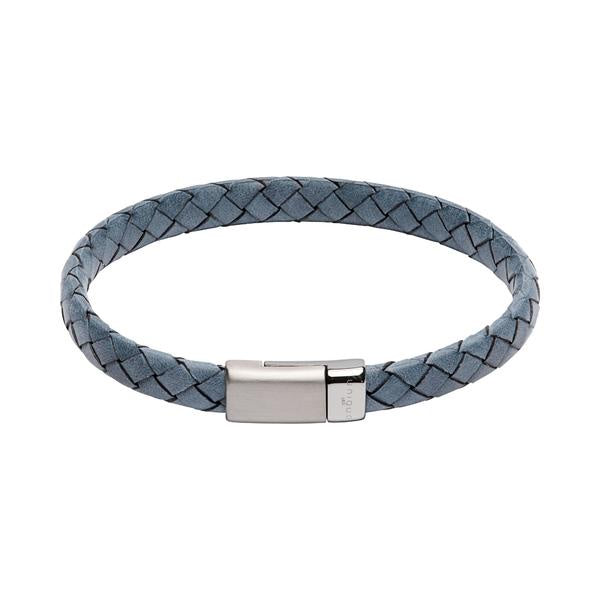 Unique & Co Blue Flat Leather Bracelet B446AB/19CM