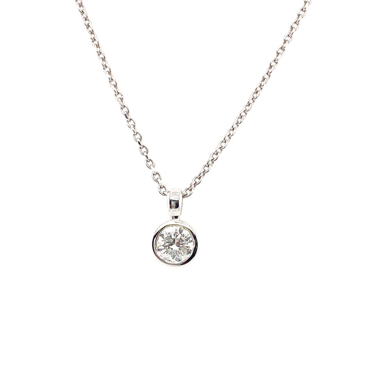 18ct Gold Solitaire Diamond Necklace 0.40ct