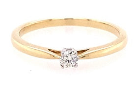 9ct White Gold Solitaire Diamond Ring