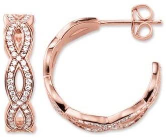 Thomas Sabo Rose Gold & Cz Hoop Earrings CR592-416-14