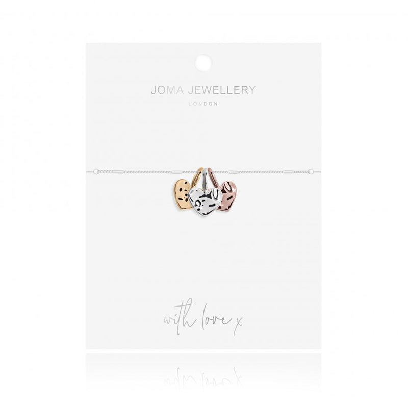 Joma Jewellery Florence Hammered Heart Bracelet 3263