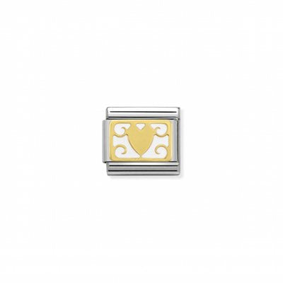 NOMINATION Classic Plate With Heart And White Enamel Charm 030280/16