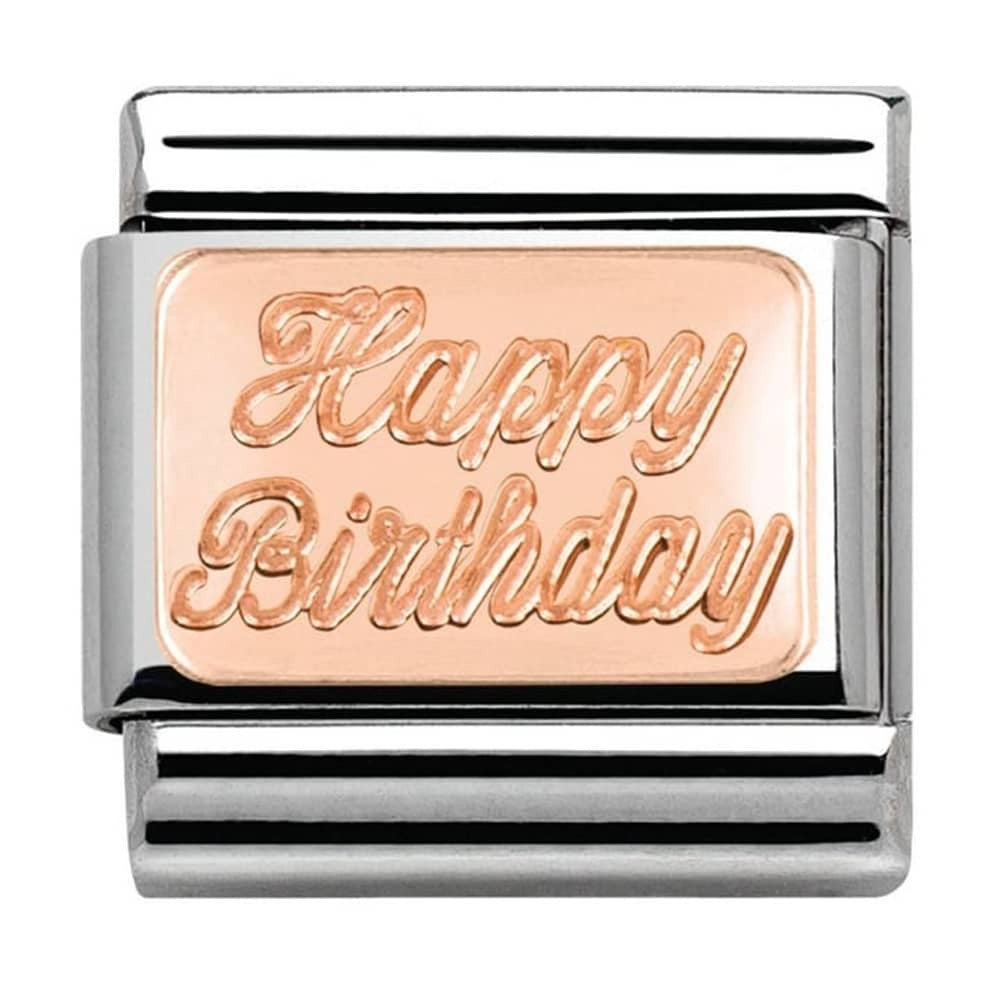NOMINATION Charm Rose Gold Happy Birthday 430101-29