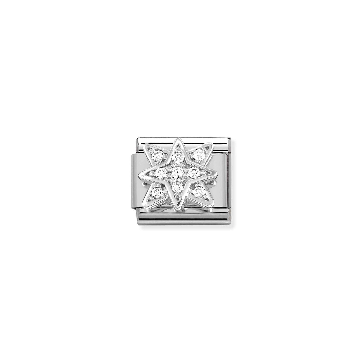 NOMINATION Silver CZ Wind Rose 330304-45
