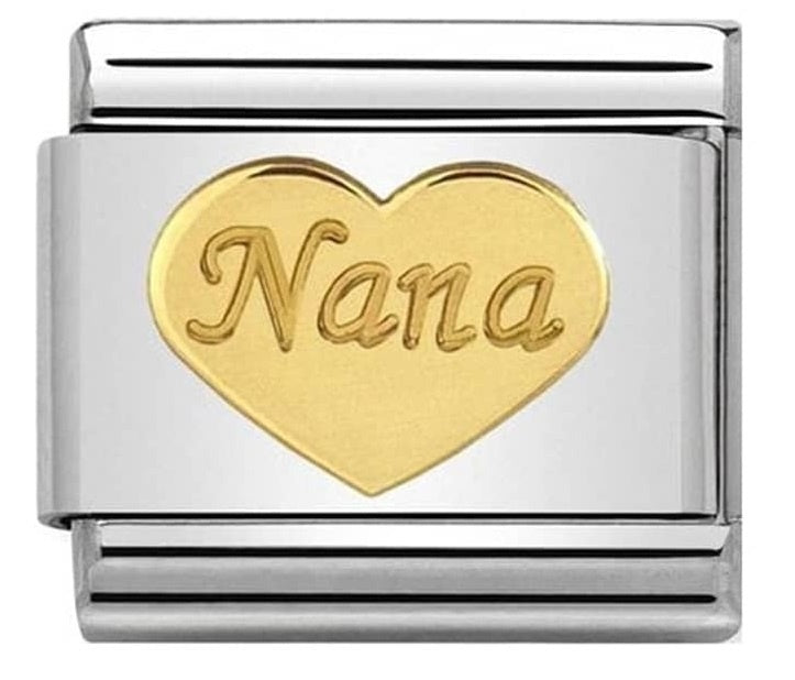 Nomination Gold Nana Heart Charm 030162-43