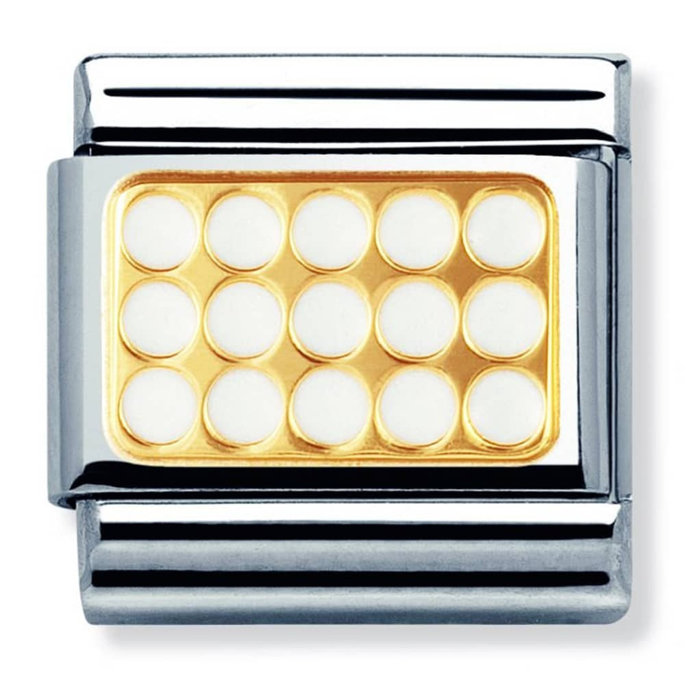 NOMINATION CLASSIC Gold Elegance White Grill Charm 030280/03
