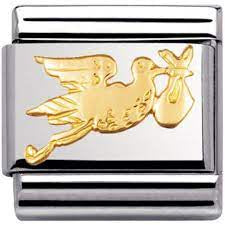 Nomination Gold Stork Charm 030122-21