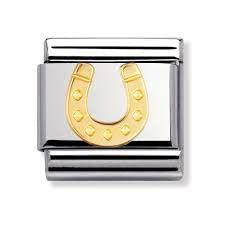 NOMINATION Gold Danish horseshoe charm 030115-11