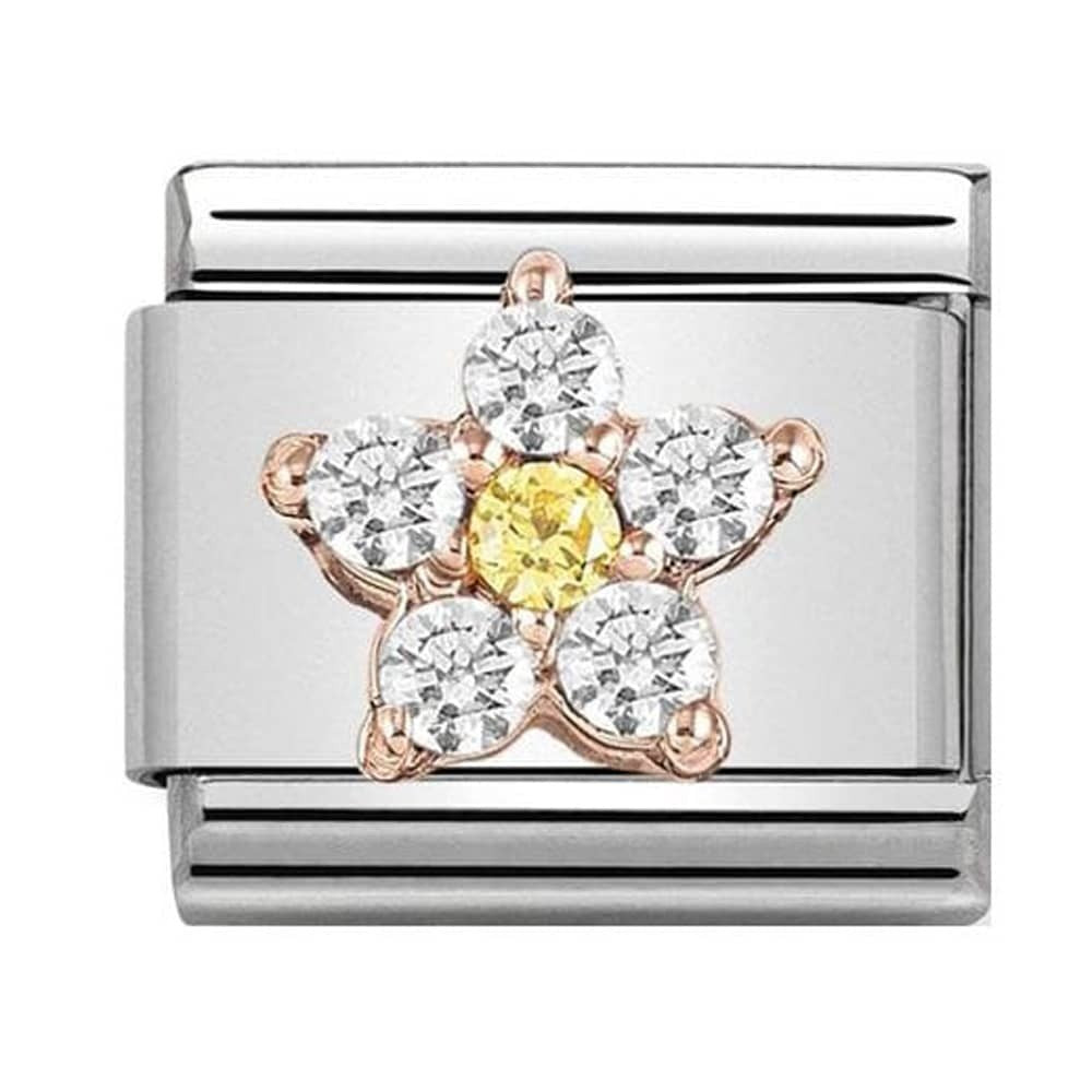NOMINATION Charm Gold White Yellow Flower Charm 430317-03