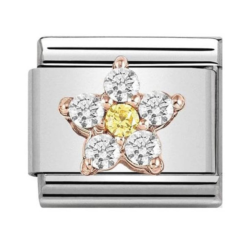 Nomination Charm Gold White Yellow Flower Charm 430317-03